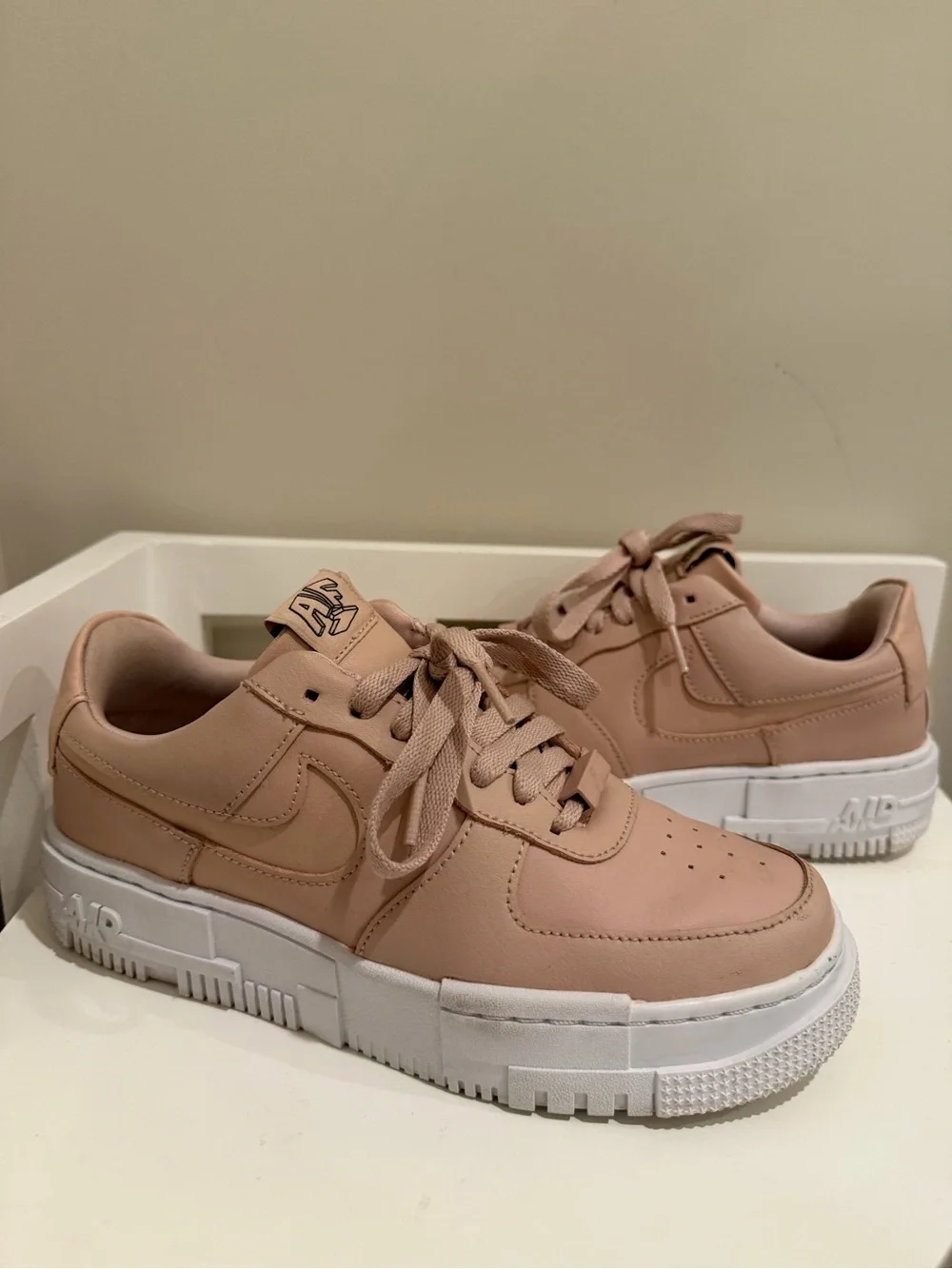 Nike Air Force 1 Pixel Particle Beige Platform Sneakers Women’s 6.5
